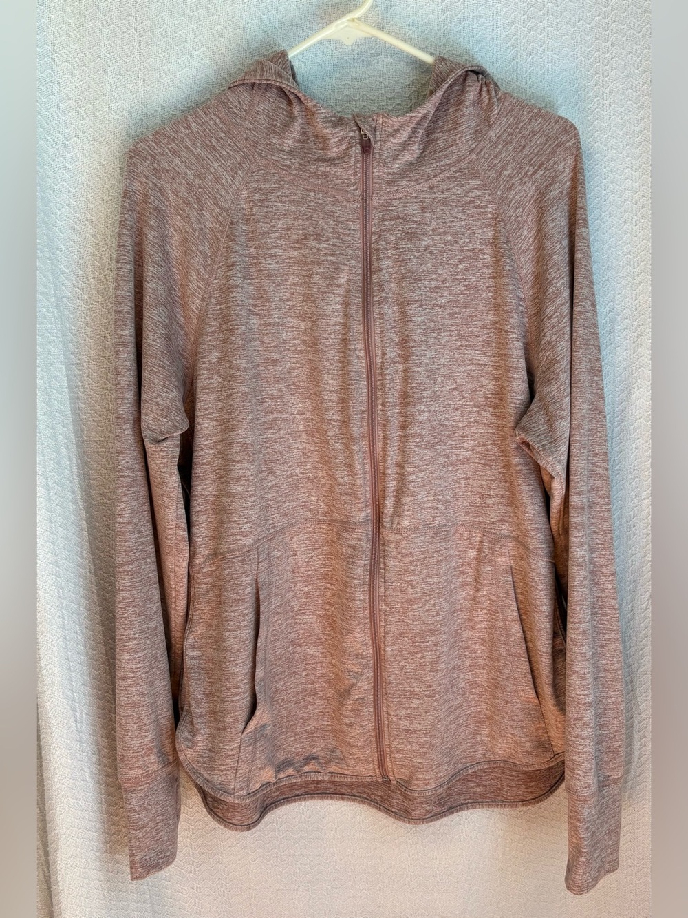 Tangerine Marled Blush/Beige Full Zip Athletic Hoodie Jacket. Size XXL